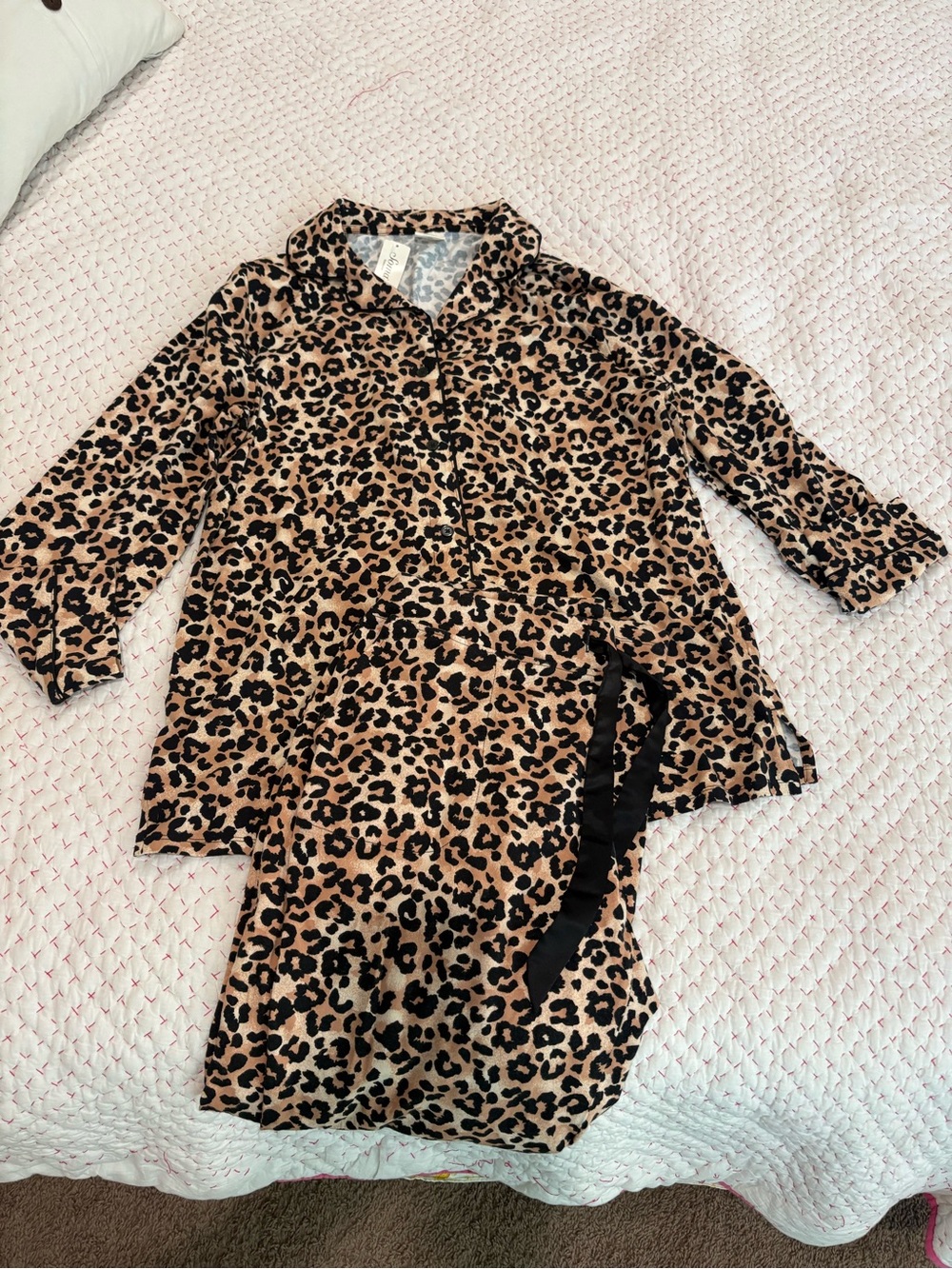 🐆🐆 NWT Women’s Soma Cool Nights Leopard Print Pajama Set - Tan & Black 💤💤 - Picture 3 of 8